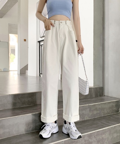 「aimoha」 デニムパンツ X-SMALL ライトブルー レディース_画像2