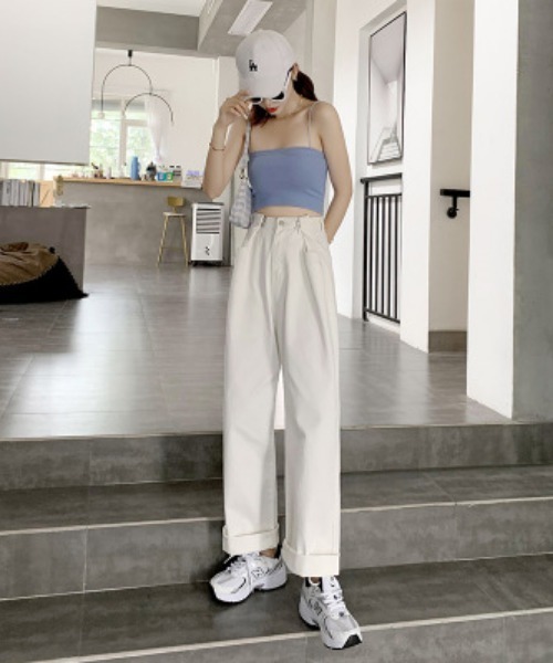 「aimoha」 デニムパンツ X-SMALL ライトブルー レディース_画像5