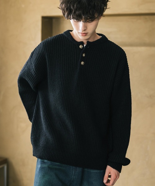 「Rocky Monroe」 長袖ニット X-LARGE ネイビー メンズ_画像5