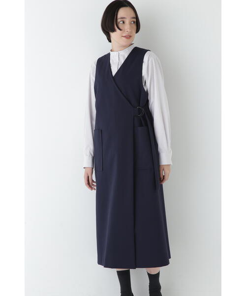 「human woman」 ノースリーブワンピース MEDIUM ネイビー レディースの画像