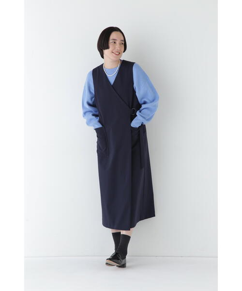 「human woman」 ノースリーブワンピース MEDIUM ネイビー レディースの画像