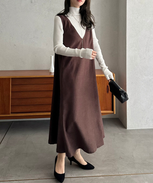 「Eclat one」 サロペットスカート FREE チャコール レディース_画像9