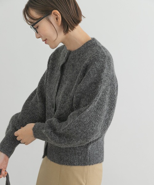 「F by ROSSO」 ニットカーディガン FREE ライトグレー レディース_画像2