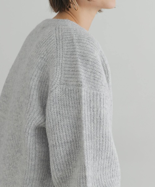 「F by ROSSO」 ニットカーディガン FREE ライトグレー レディース_画像4