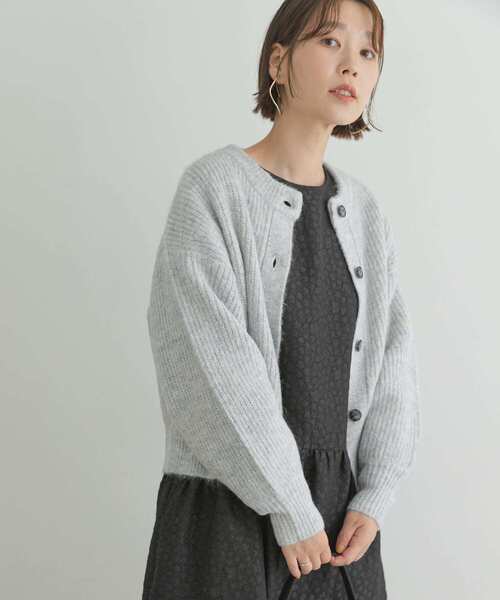 「F by ROSSO」 ニットカーディガン FREE ライトグレー レディース_画像8