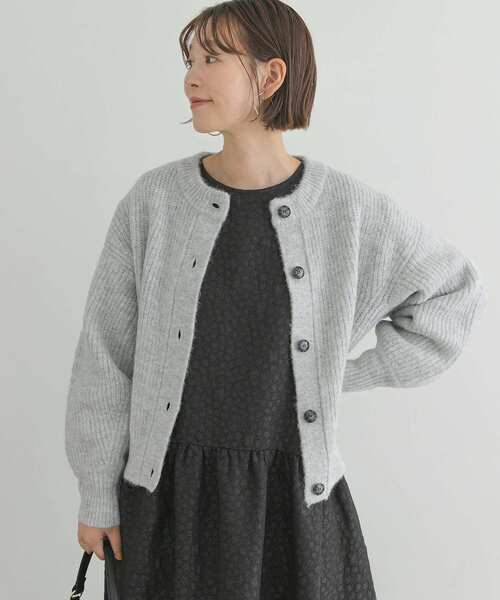 「F by ROSSO」 ニットカーディガン FREE ライトグレー レディース_画像9