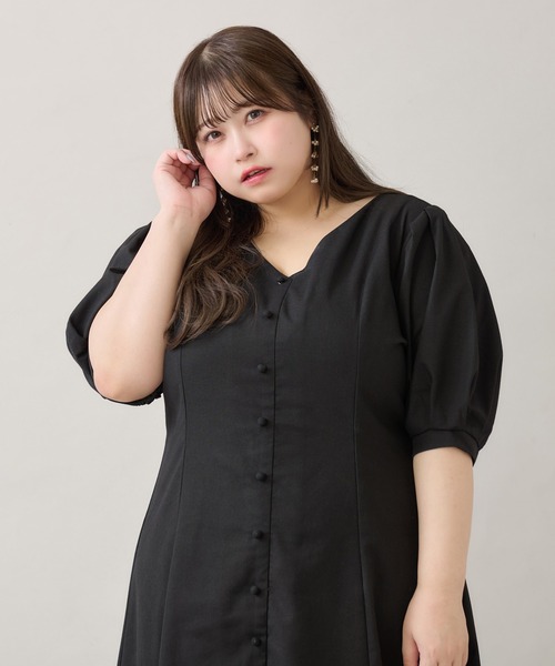 「Louiosy」 半袖ワンピース X-LARGE ブラック レディース_画像4