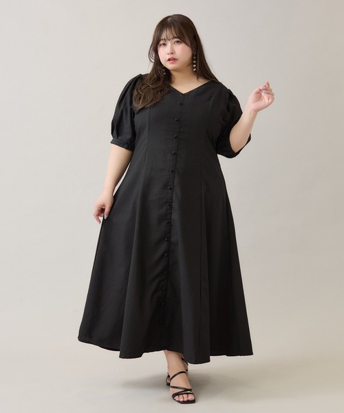 「Louiosy」 半袖ワンピース X-LARGE ブラック レディース_画像8