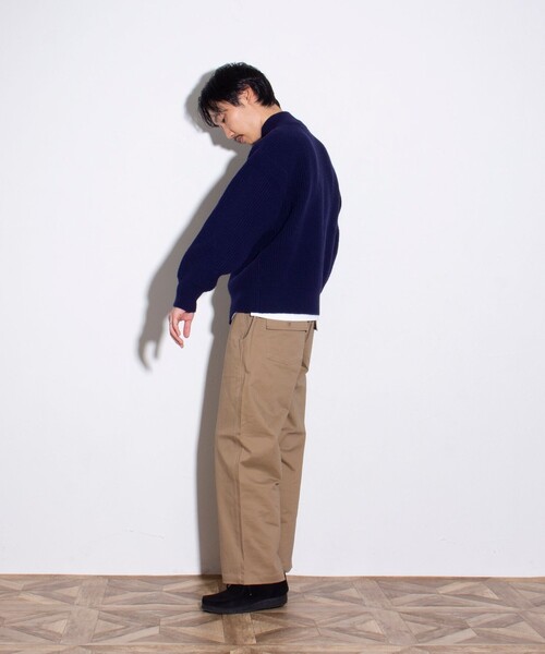 「GLOSTER」 ニットカーディガン S ネイビー メンズ_画像3