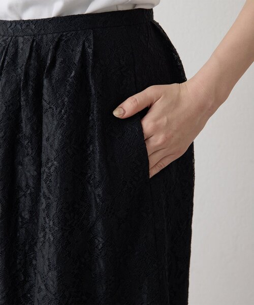 ワイドパンツ パンツ 「Drawing Numbers」リネンリバーレースワイドキュロットパンツ レディースの画像