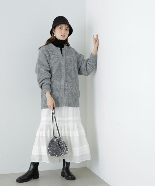 「N.（N. Natural Beauty Basic）」 ニットカーディガン MEDIUM ベージュ レディース_画像5