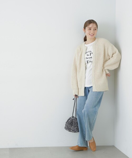 「N.（N. Natural Beauty Basic）」 ニットカーディガン MEDIUM ベージュ レディース_画像9