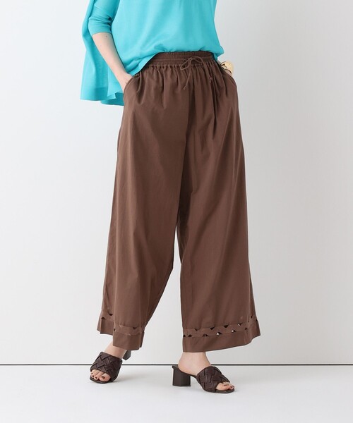 まる！ Eimee Law ウェーブレース タックワイドパンツ　ブラウン allureville（アルアバイル） ワイドパンツ パンツ ウェーブレース