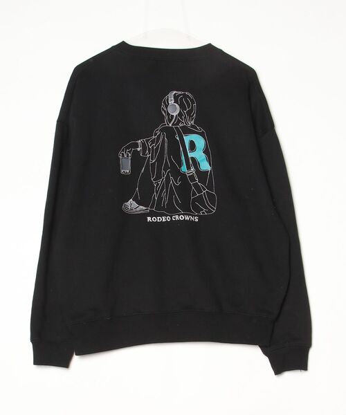 「Rodeo Crowns」 ワンポイントスウェットカットソー L ブラック メンズ_画像2