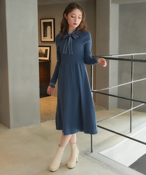 「ASTORIA ODIER」 ニットワンピース MEDIUM チャコールグレー レディース_画像2