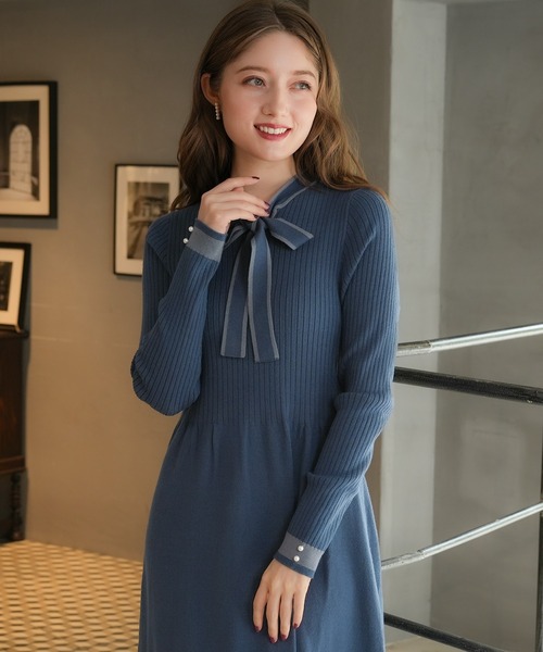 「ASTORIA ODIER」 ニットワンピース MEDIUM チャコールグレー レディース_画像9