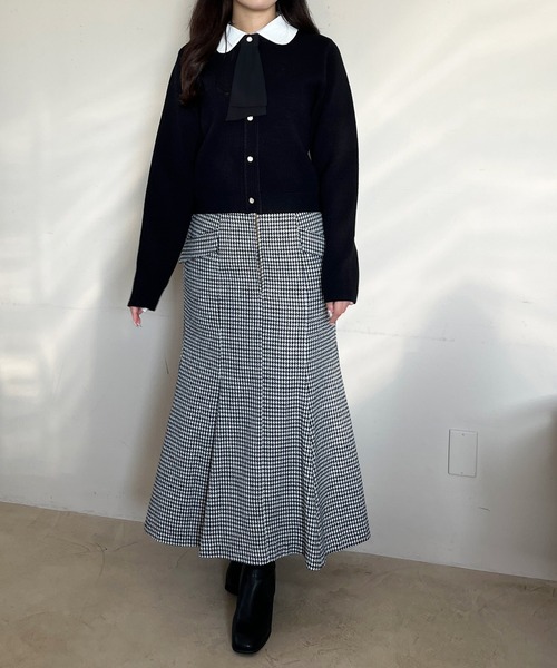 「MISCH MASCH」 ニットカーディガン フリ- グレー レディース_画像7