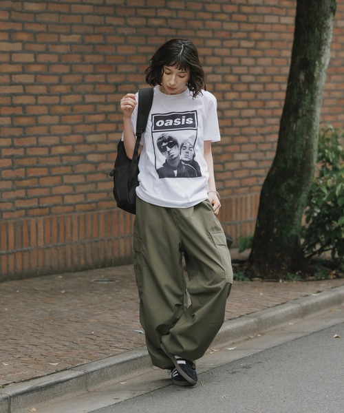 tシャツ Oasis / オアシス プリントデザイン クルーネックTシャツ 