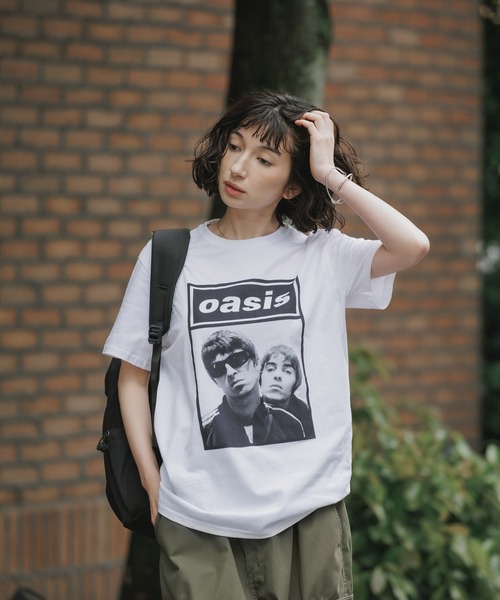 tシャツ Oasis / オアシス プリントデザイン クルーネックTシャツ