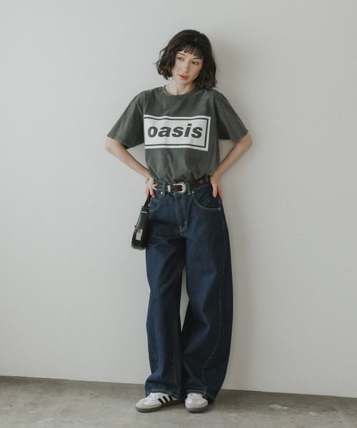 マ*ン様 Oasis プリントロゴ Tシャツ Lサイズ tシャツ Oasis / オアシス プリントデザイン クルーネックTシャツ
