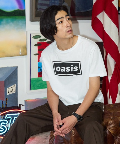 けい様。OASIS ロゴ　Tシャツ L tシャツ Oasis / オアシス プリントデザイン クルーネックTシャツ