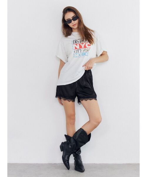 Ungrid（アングリッド） パンツ レースデザインサテンショートパンツ
