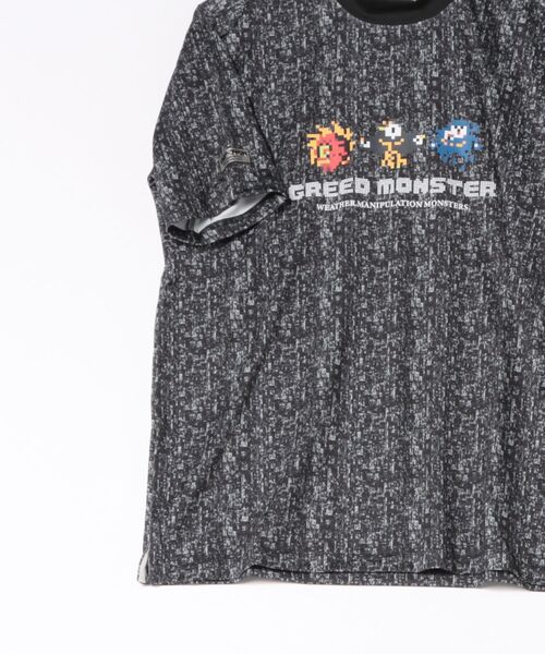 tシャツ GREED MONSTER ドットモンスターデジタル総柄半袖モックネック 
