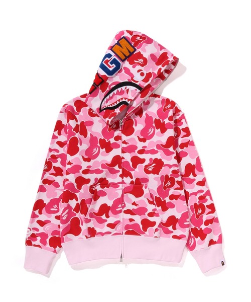 美品A BATHING APEベイプカモ ジップ パーカーBAPE レディースS A BATHING APE（アベイシングエイプ） パーカー ABC CAMO SHARK FULL