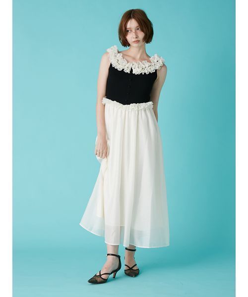 LILY BROWN フリルワンピース LILY BROWN（リリーブラウン） ワンピース フリルニットドッキング