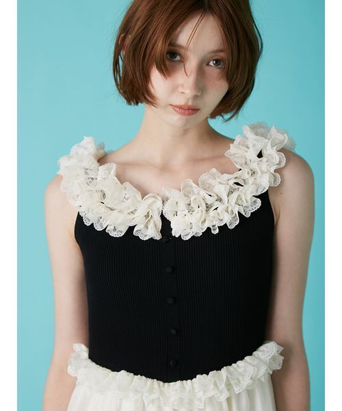 LILY BROWN（リリーブラウン） ワンピース フリルニットドッキング