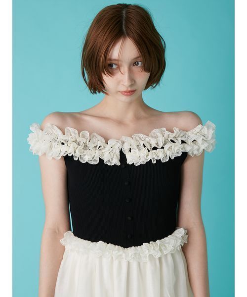 LILY BROWN（リリーブラウン） ワンピース フリルニットドッキング