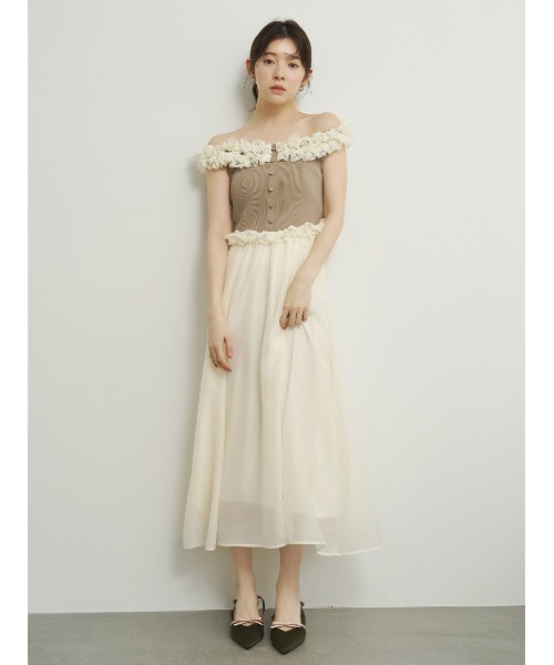 【新品タグ付】リリーブラウン　フリルニットドッキングワンピース LILY BROWN（リリーブラウン） ワンピース フリルニットドッキング