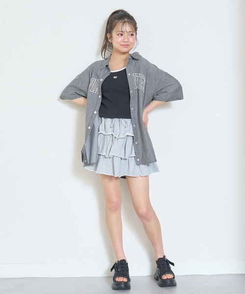 「LOVETOXIC」 「ltxc」「KIDS」半袖シャツ - グレー キッズ_画像3
