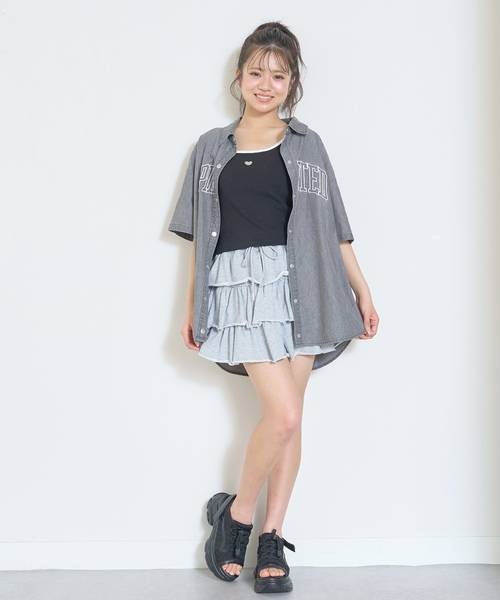 「LOVETOXIC」 「ltxc」「KIDS」半袖シャツ - グレー キッズ_画像4