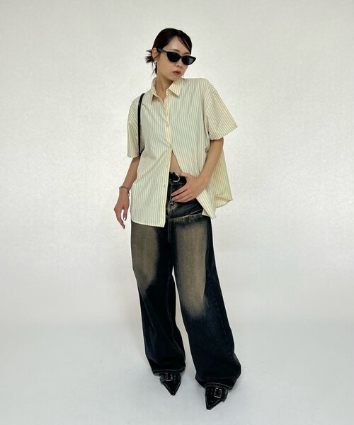 「WHO'S WHO gallery」 半袖シャツ FREE サックスブルー レディース_画像6