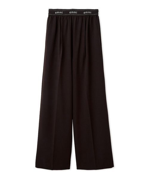 emmi パンツ emmiロゴゴムジャガードイージーパンツ レディース