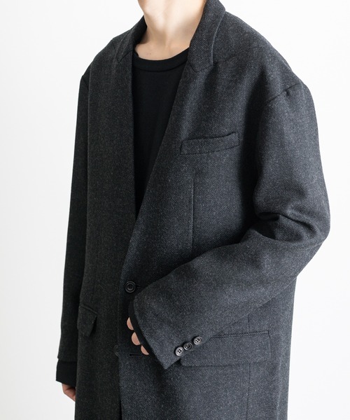 ジャケット ノーカラージャケット LAPEL HOLDING COAT メンズの画像