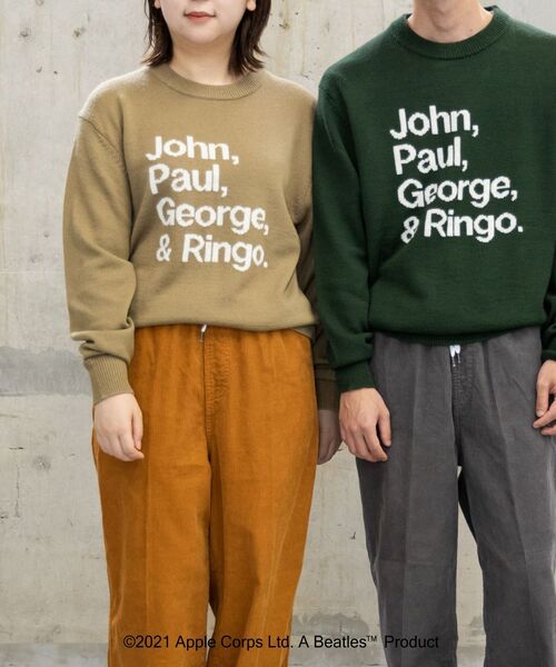 The Beatles ニット SHIPS: メンバーネーム インターシャ ニット