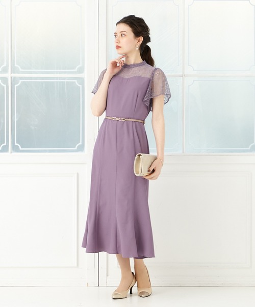 AIMER（エメ） ドレス ラッフルスリーブソフトマーメイドパーティー