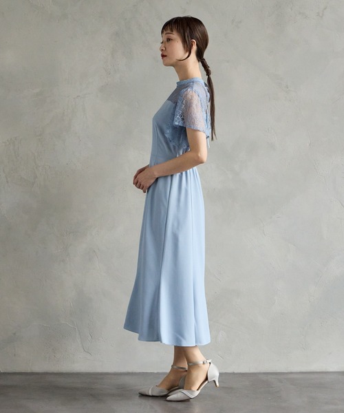 AIMER ドレス ラッフルスリーブソフトマーメイドパーティー
