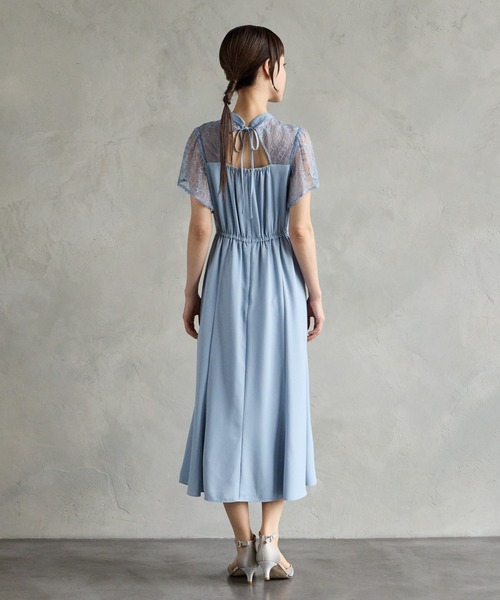 AIMER ドレス ラッフルスリーブソフトマーメイドパーティー