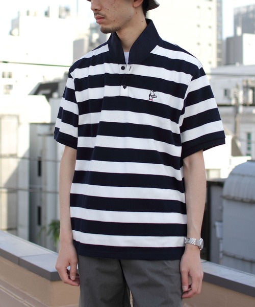 ポロシャツ CHUMS/チャムス ブービー ボーダーショール ポロシャツ BOOBY BORDER SHAWL POLO SHIRT