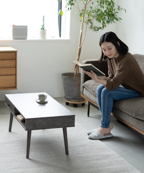 しまうテーブル セラミック調　幅90 ローテーブル　東京家具　コーヒーテーブル しまうテーブル セラミック調 幅90 ローテーブル 東京家具