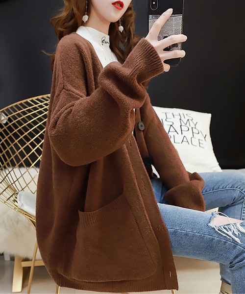 BLANC FICELLE カーディガン オーバーサイズ ロングカーディガン