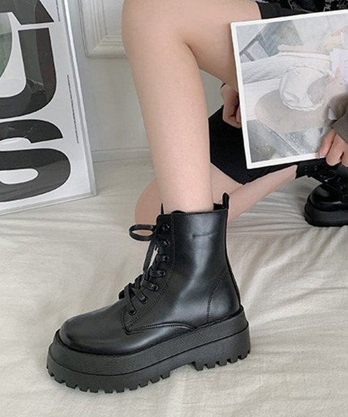 Lace Ladies（レースレディース） ブーツ 厚底レースアップショート