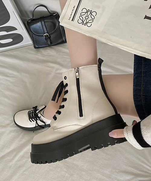 Lace Ladies（レースレディース） ブーツ 厚底レースアップショート