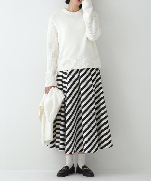 human woman（ヒューマンウーマン） スカート ストライプPTスカート