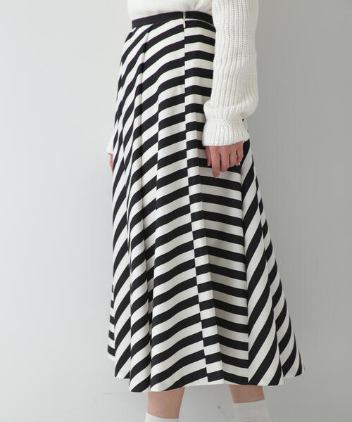 human woman（ヒューマンウーマン） スカート ストライプPTスカート