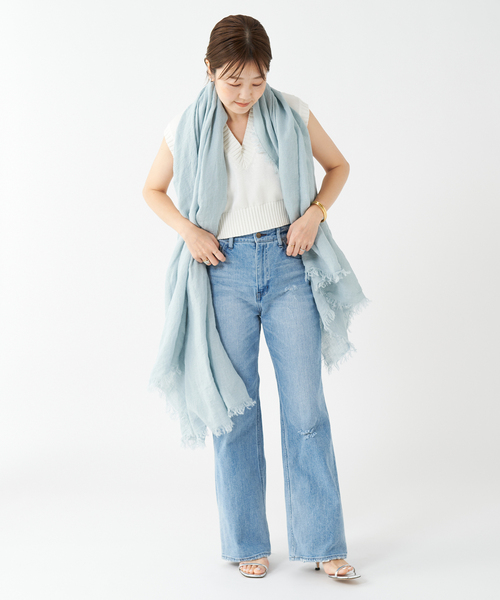 Plage ASAUCE MELER/アソースメレ リネンストール ASAUCE MELER / アソースメレ LINEN SILK ストール（ストール