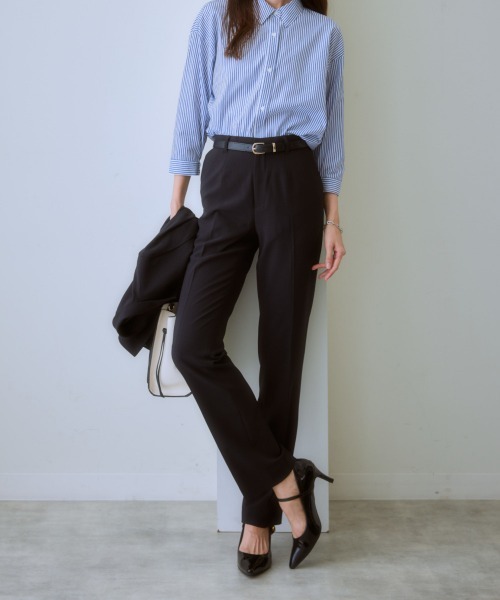 ツイルダブルブレストジャケット  ツイルストレートパンツ セット / PLST ツイルダブルブレストジャケット ツイルストレートパンツ セット